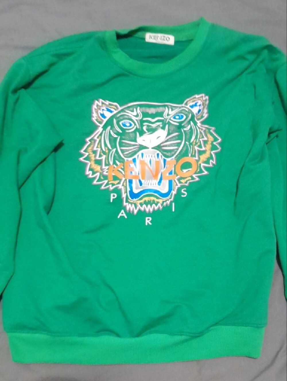 Kenzo Green Tiger Logo Sweatshirt with Multicolor Accents - Picture 2 of 3